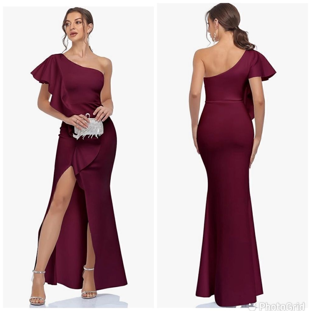 NWT One Shoulder Mermaid Evening Dress Long Formal Cocktail Dress